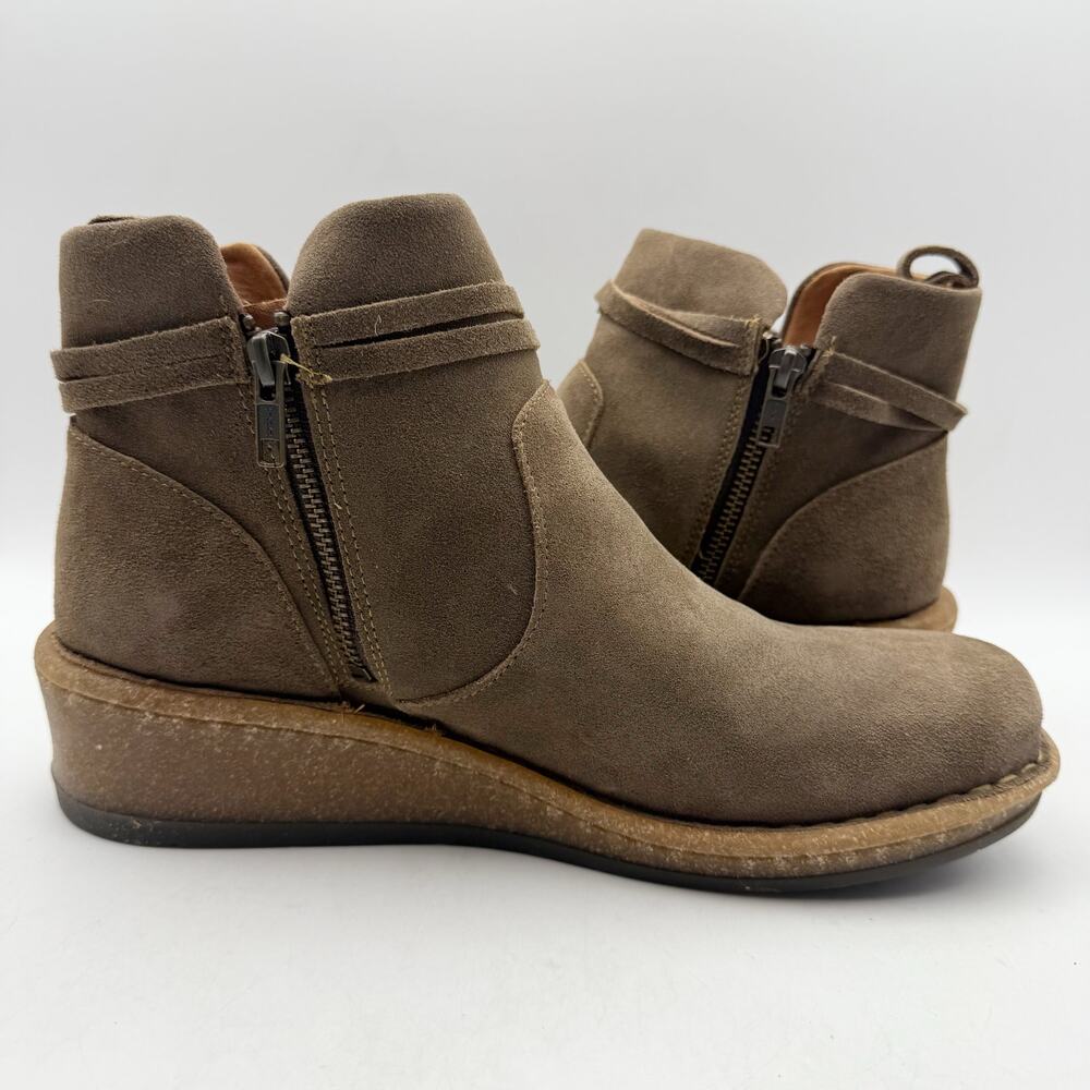 Born Taupe Suede Wedge Ankle Boots - Picture 5 of 14